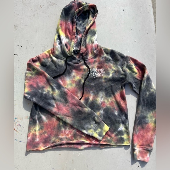 Women's Lurking Class Hoodie Multicolor Spell-Out S Streetwear CROPPED Tie Dyed - Picture 7 of 16